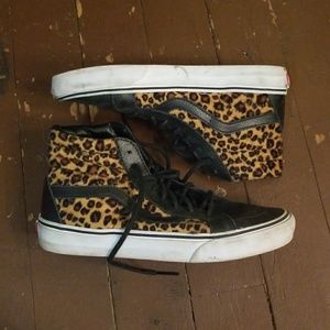 Vans leather and leopard print